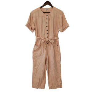 Madewell Top-Stitched Coverall Jumpsuit Womens Size 4 Bashful Blush Cropped